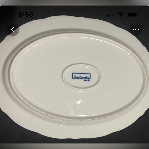 Vintage 14" Blue Danube oval Platter EUC. Plus 2 dinner plates. - Picture 5 of 7
